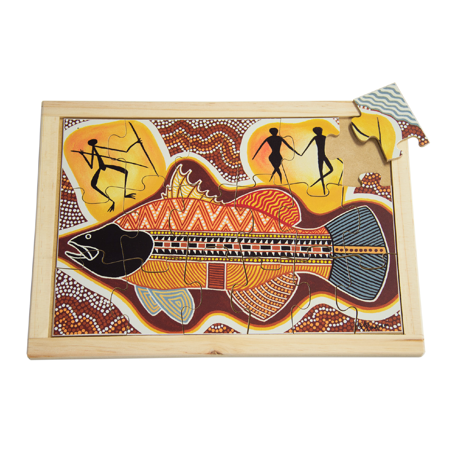 Aboriginal Art Barramundi Large Puzzle