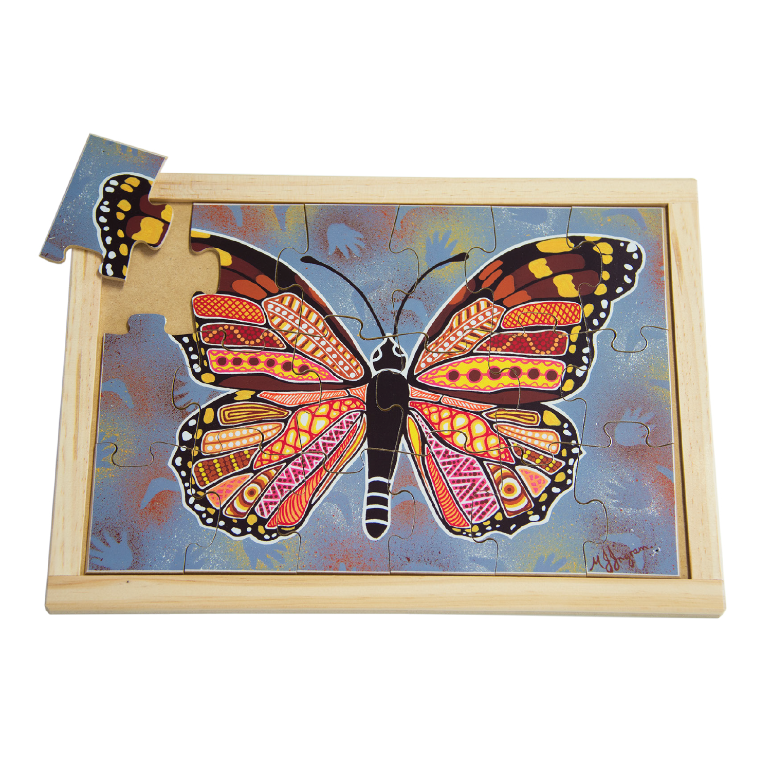 Aboriginal Art Butterfly Large Puzzle