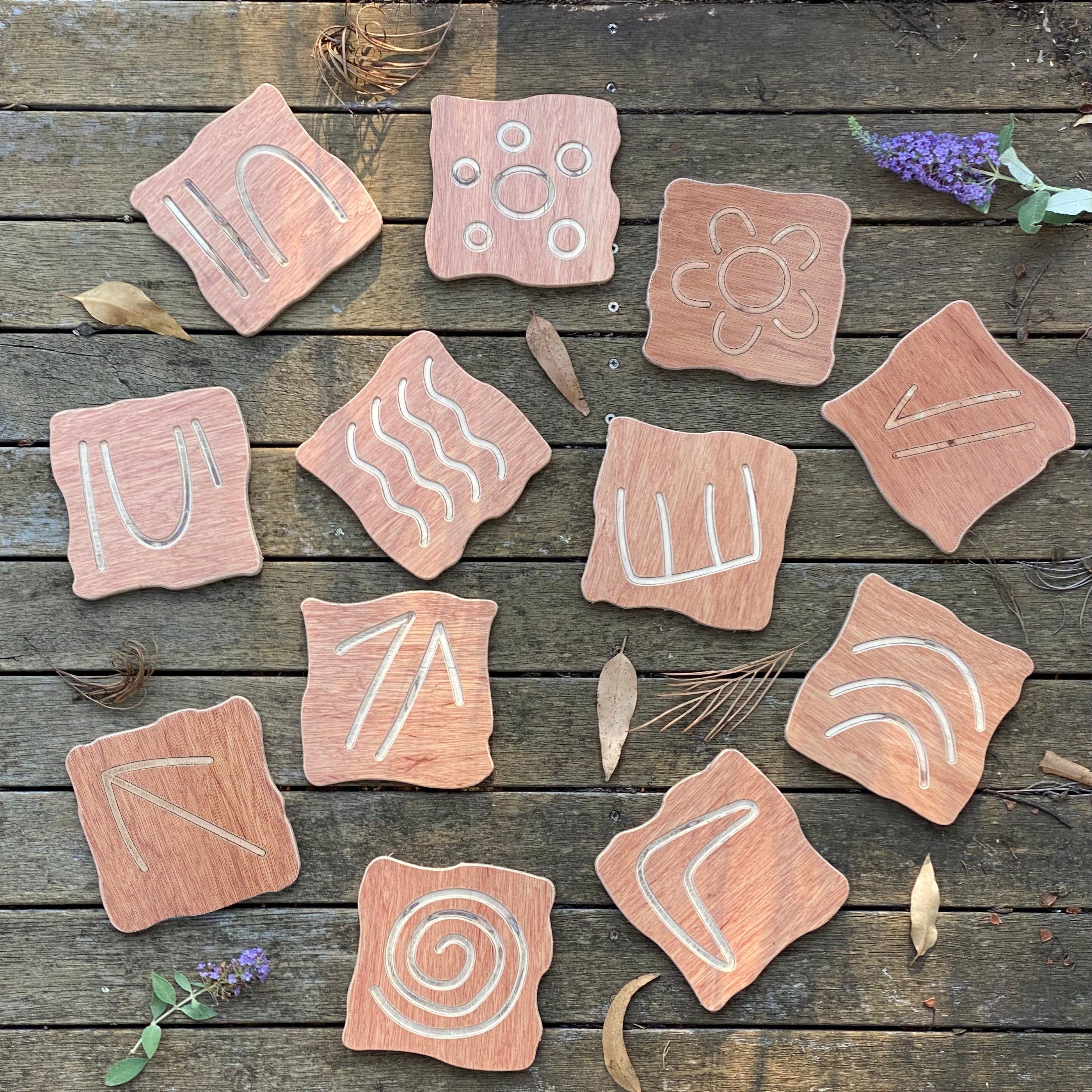 Aboriginal symbols Finger Tracing Cards