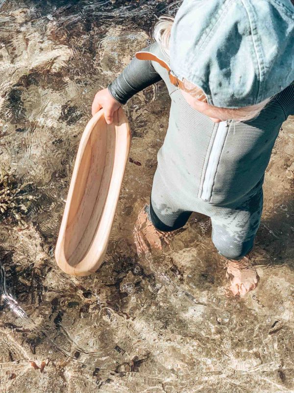 Wooden Toy Boat Canoe