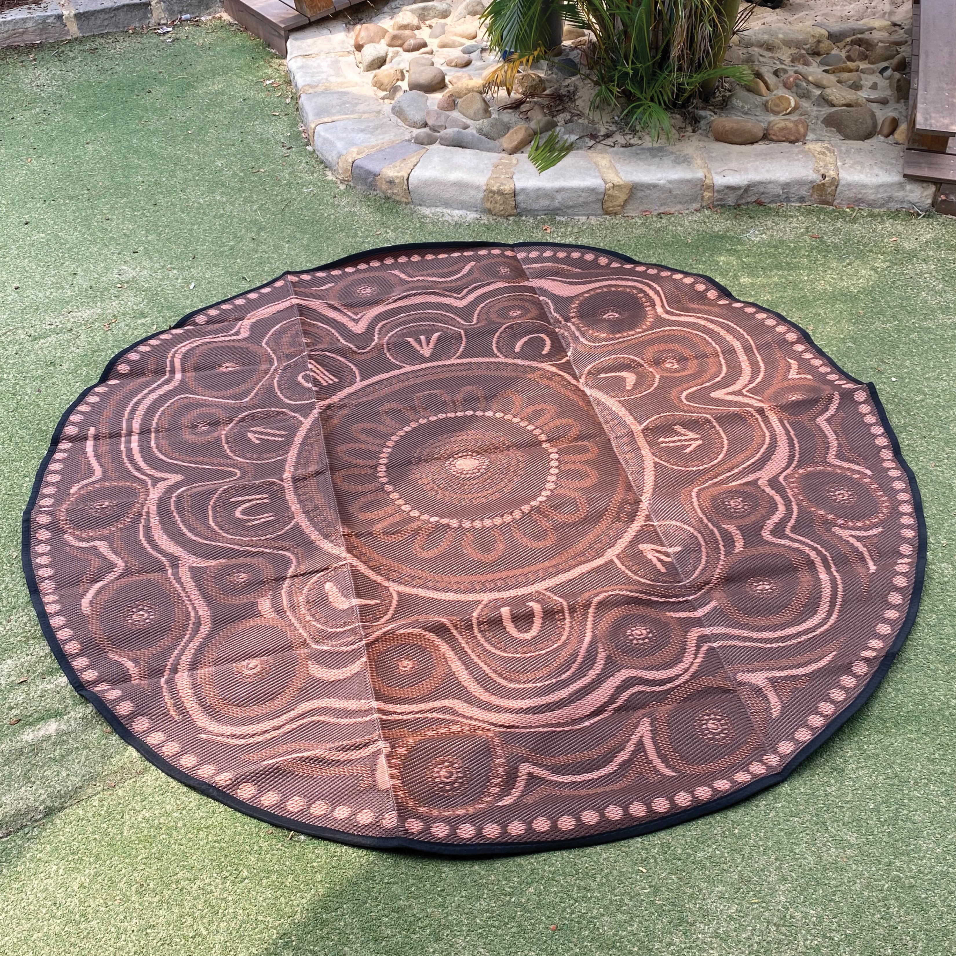 Aboriginal Art Yarning Circle Outdoor Mat